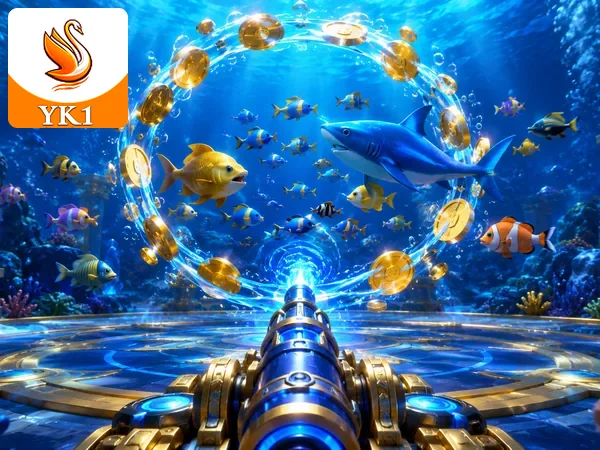 Ilustrasi karakter dan hadiah dalam Cat Fishing